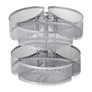 NIB Nifty Organizing Carousel SILVER, Spins 360, Cosmetic / Desk Storage